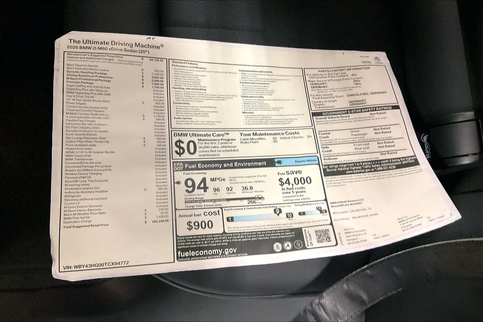 New 2026 BMW i5 M60 w/ Dynamic Handling Package AWD/4WD image 18