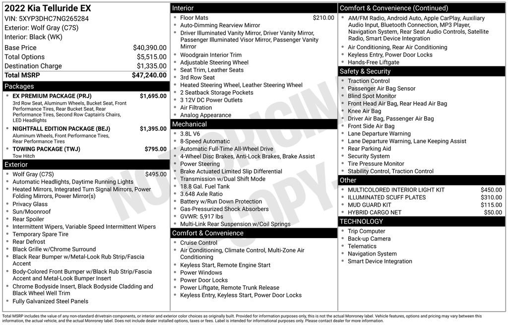 Used 2022 Kia Telluride EX w/ EX Premium Package image 11