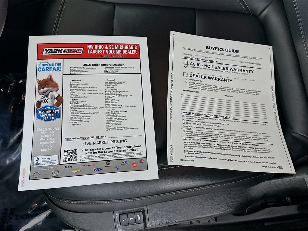 Used 2016 Buick Encore Leather w/ Experience Buick Package FWD image 12