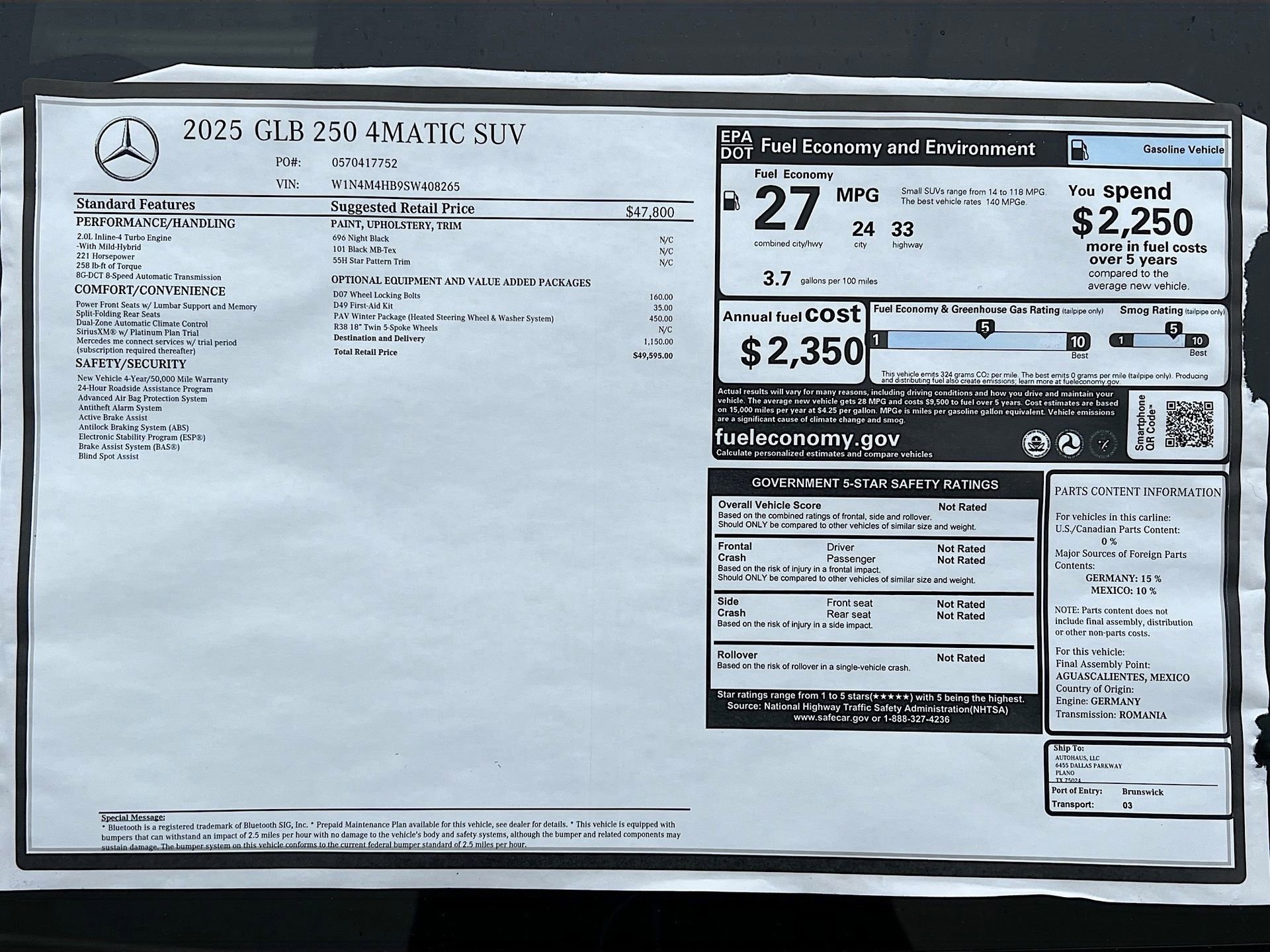 Used 2025 Mercedes-Benz GLB 250 4MATIC w/ Winter Package image 22