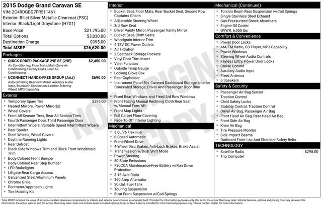 Used 2015 Dodge Grand Caravan SE w/ Quick Order Package 29E SE FWD image 30