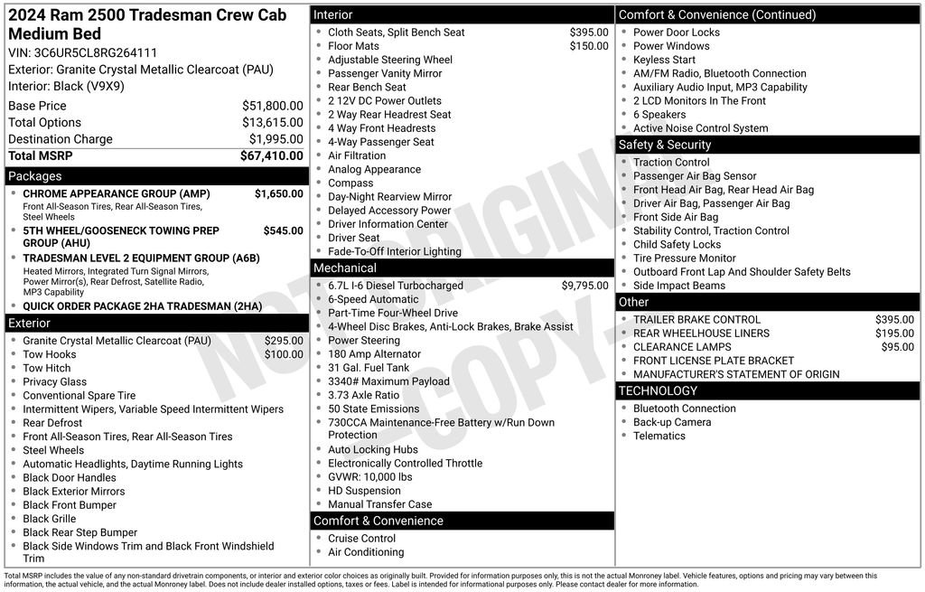 Used 2024 RAM 2500 Tradesman w/ Chrome Appearance Group AWD/4WD image 51