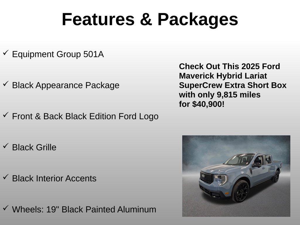 Certified 2025 Ford Maverick Lariat w/ Black Appearance Package AWD/4WD image 4