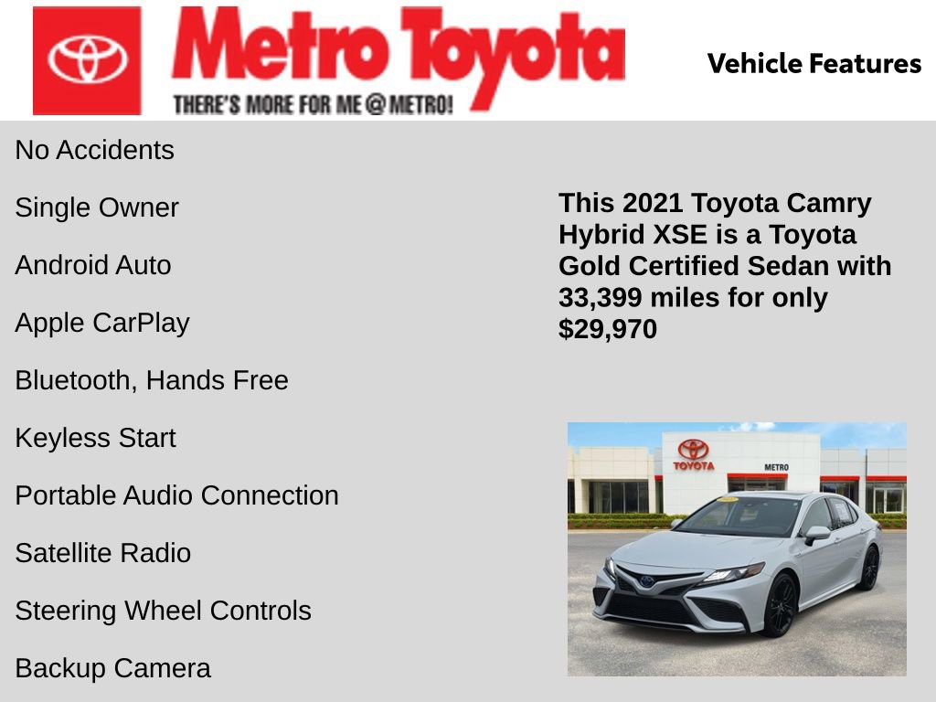Certified 2021 Toyota Camry XSE w/ Navigation Upgrade Package image 16