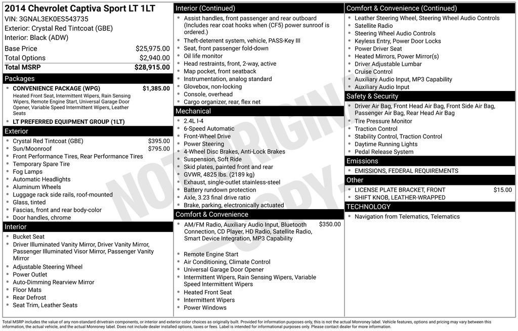 Used 2014 Chevrolet Captiva Sport LT w/ Convenience Package image 37