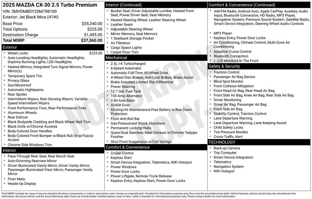 Certified 2025 MAZDA CX-30 2.5 Turbo w/ Premium Package AWD/4WD image 6