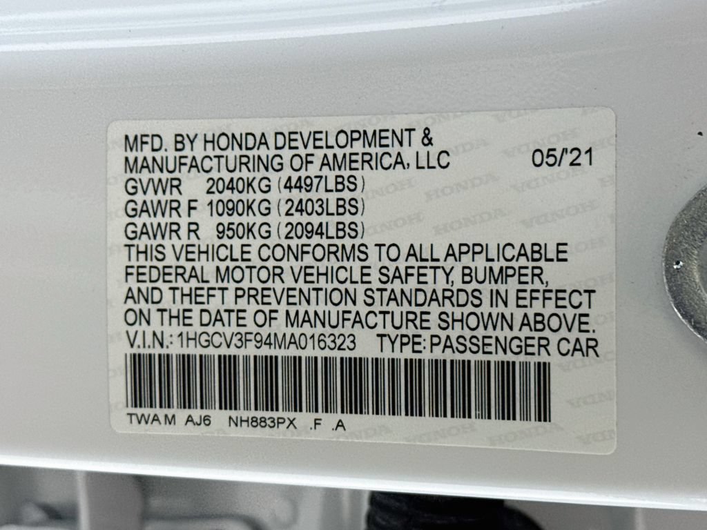 Certified 2021 Honda Accord Touring image 35