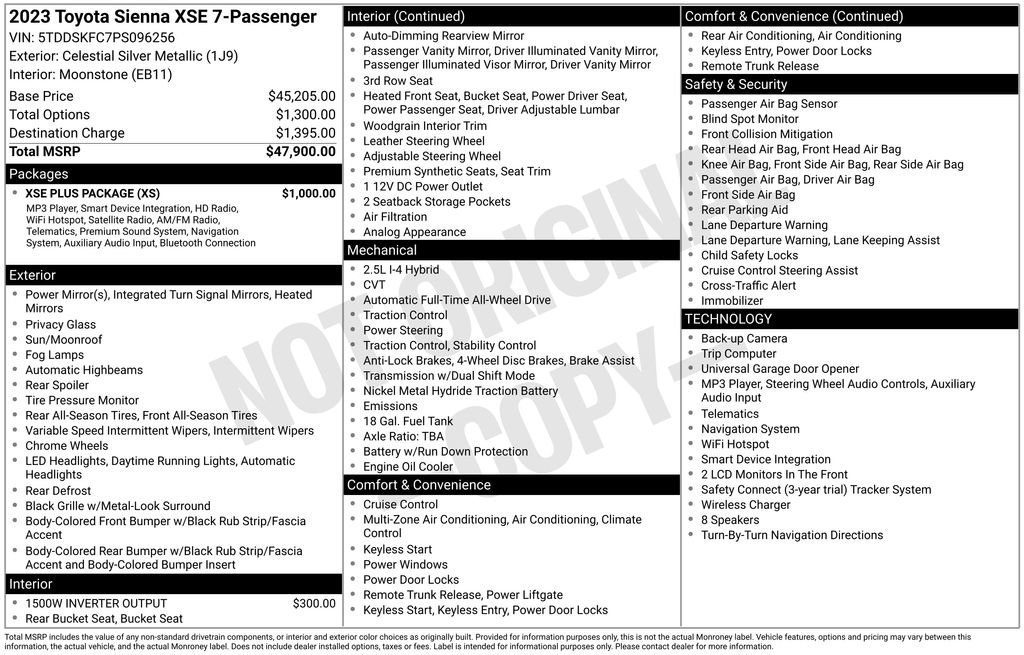 Used 2023 Toyota Sienna XSE w/ XSE Plus Package AWD/4WD image 35