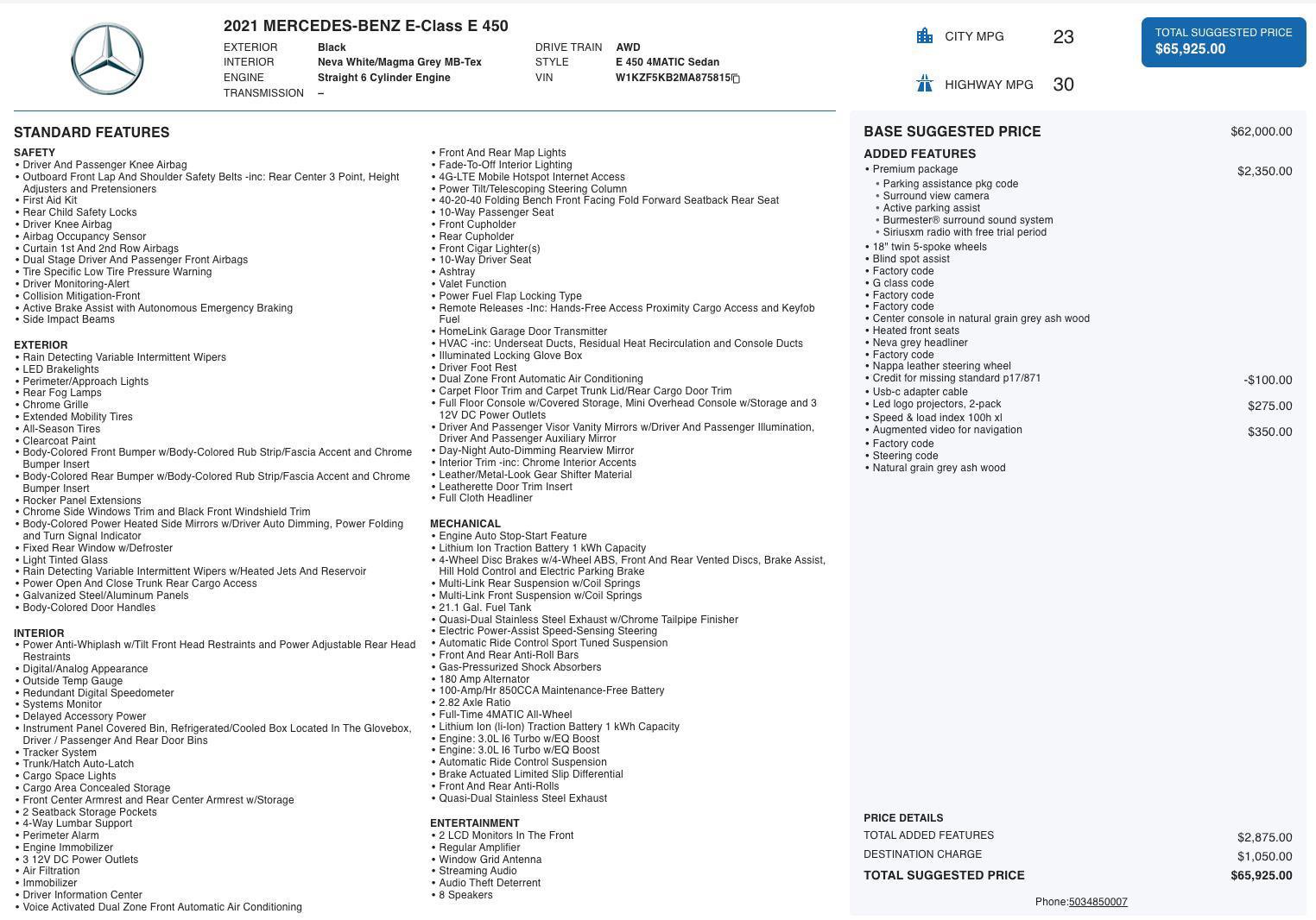 Used 2021 Mercedes-Benz E 450 4MATIC Sedan w/ Premium Package image 5