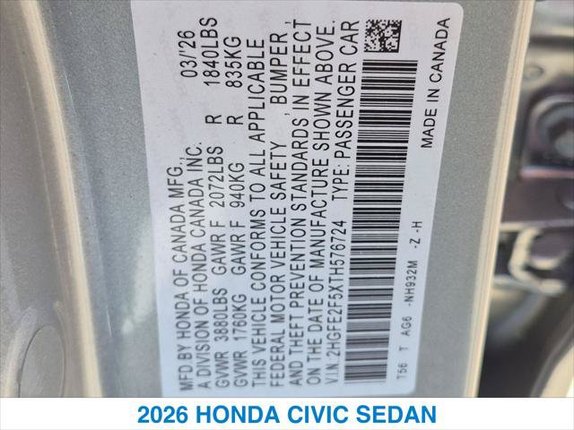 Certified 2026 Honda Civic Sport image 26