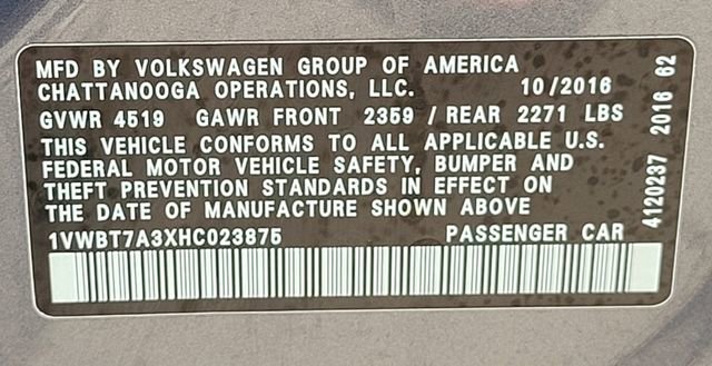 Used 2017 Volkswagen Passat 1.8T SE w/ SE Lighting Package FWD image 16