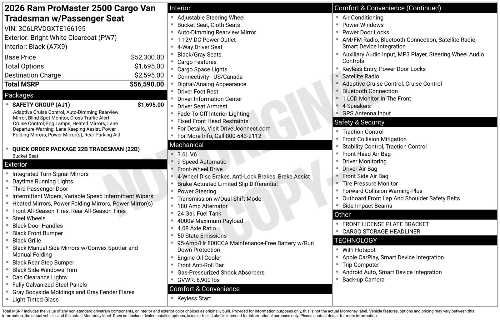 New 2026 RAM ProMaster 2500 w/ Safety Group image 24