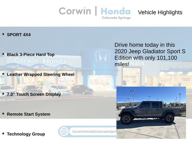 Used 2020 Jeep Gladiator Sport w/ Quick Order Package 24S image 7