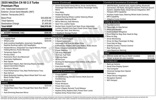 Used 2025 MAZDA CX-50 2.5 Turbo w/ Accent Package image 39