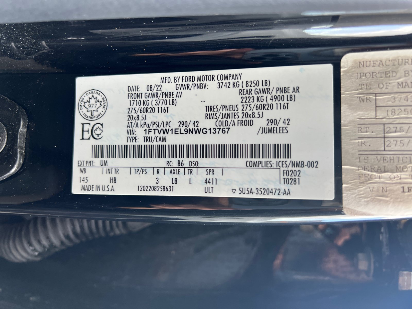 Used 2022 Ford F150 Lightning Lariat w/ Tow Technology Package AWD/4WD image 33