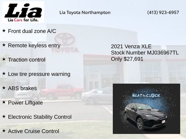 Certified 2021 Toyota Venza XLE w/ Softex Package image 8