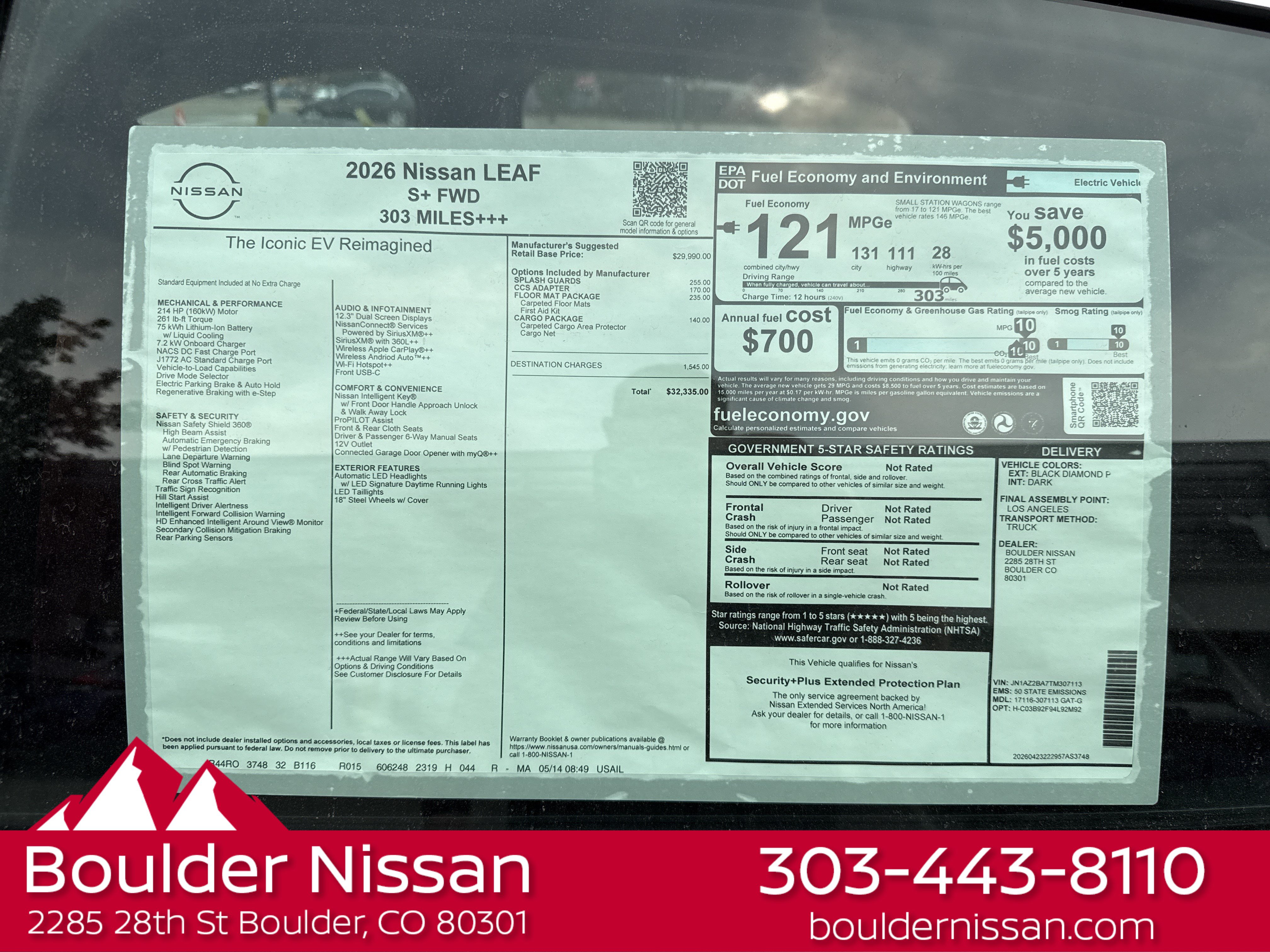 New 2026 Nissan Leaf w/ Floor Mat Package (S+) FWD image 4