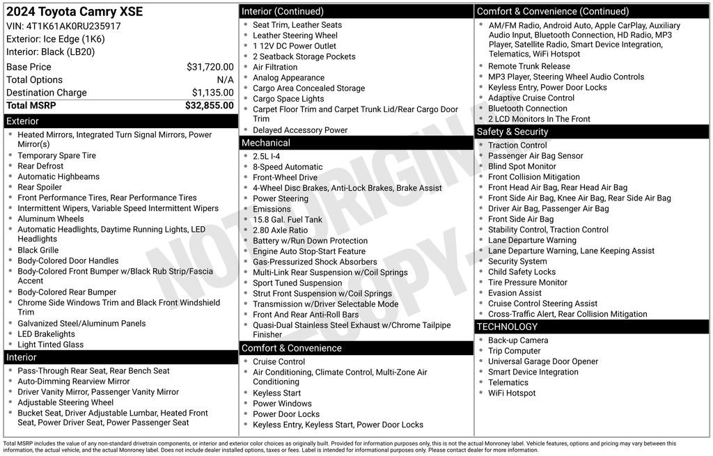 Certified 2024 Toyota Camry XSE image 33