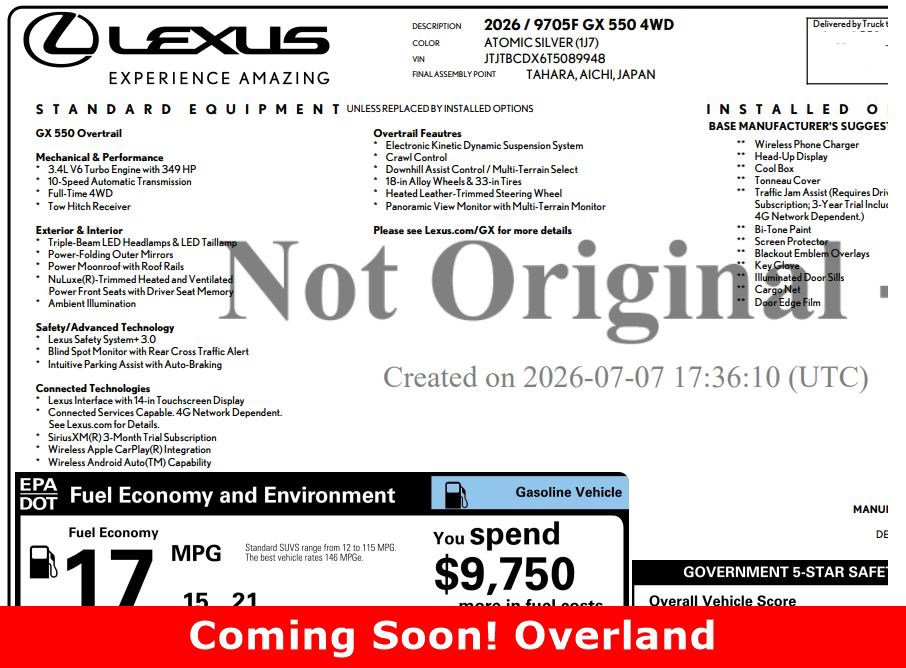 Used 2026 Lexus GX 550