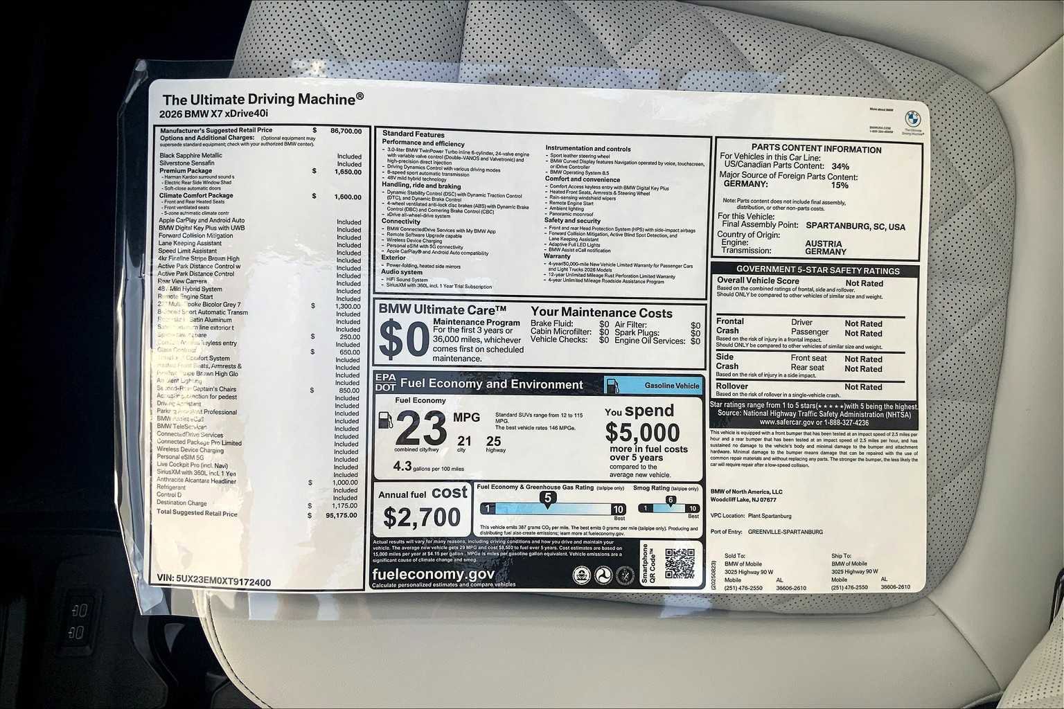 New 2026 BMW X7 xDrive40i w/ Premium Package image 20