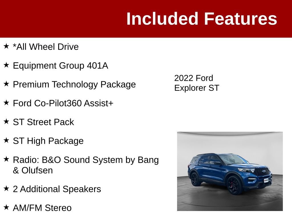 Used 2022 Ford Explorer ST w/ Equipment Group 401A AWD/4WD image 3