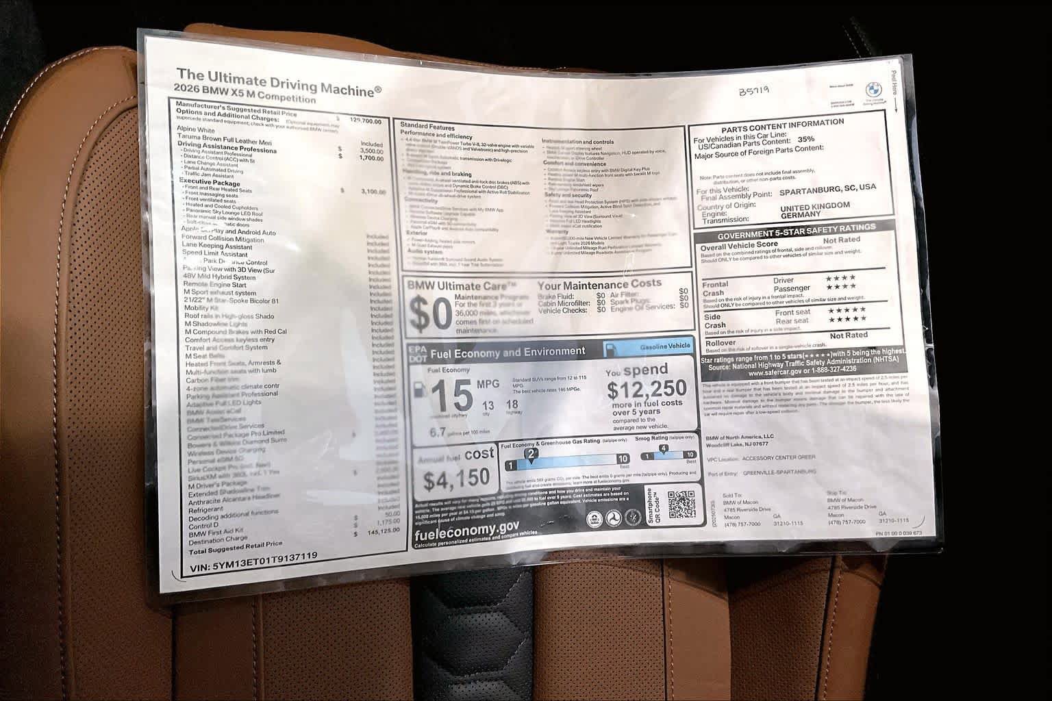 New 2026 BMW X5 M Competition w/ Executive Package image 18