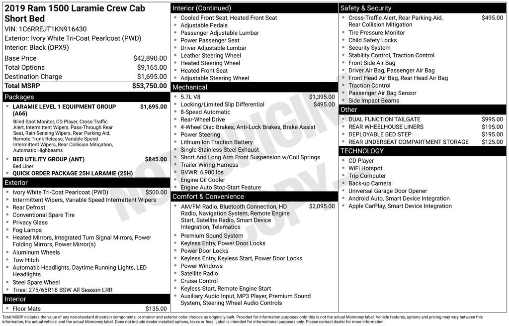 Used 2019 RAM 1500 Laramie image 3