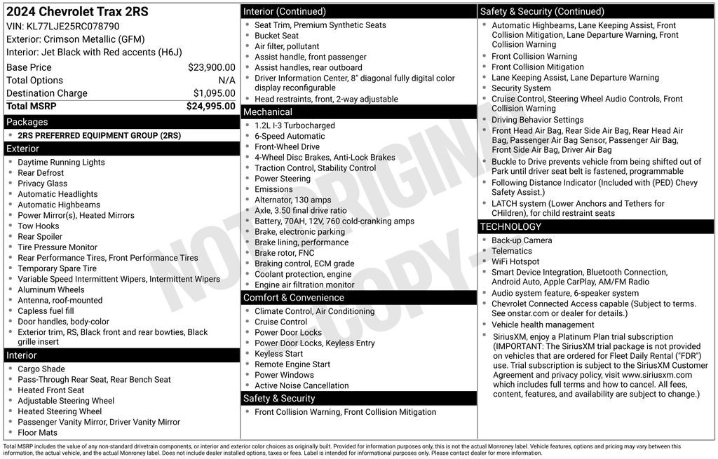 Used 2024 Chevrolet Trax RS FWD image 6