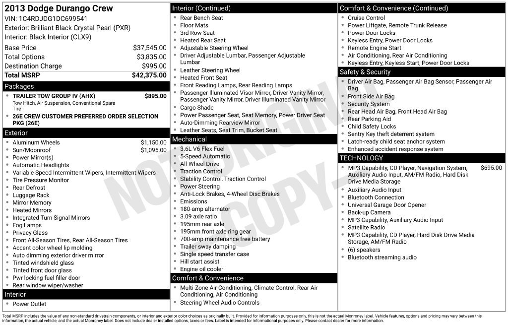 Used 2013 Dodge Durango Crew w/ Trailer Tow Group IV AWD/4WD image 10