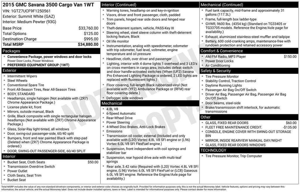 Used 2015 GMC Savana 3500 Extended image 25