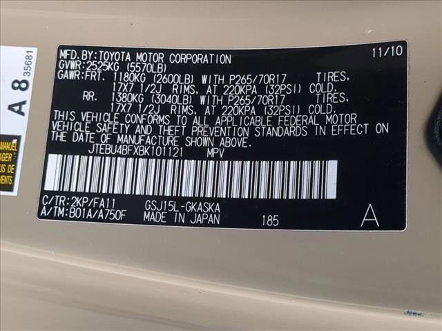 Used 2011 Toyota FJ Cruiser 4WD w/ Convenience Pkg image 29