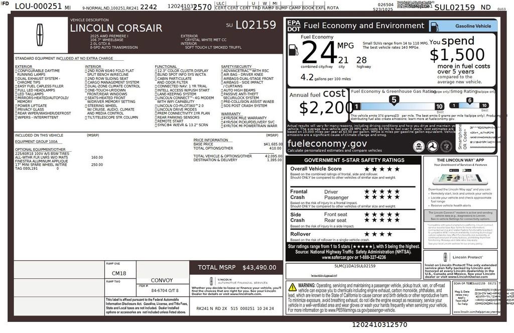 Used 2025 Lincoln Corsair AWD image 43