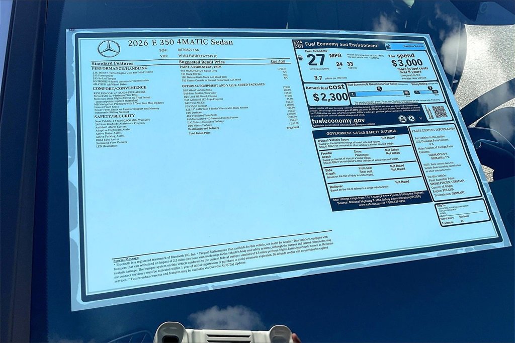 New 2026 Mercedes-Benz E 350 4MATIC Sedan image 13