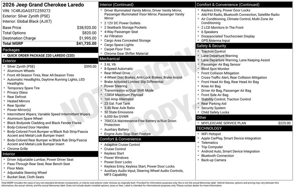 New 2026 Jeep Grand Cherokee Laredo RWD image 9
