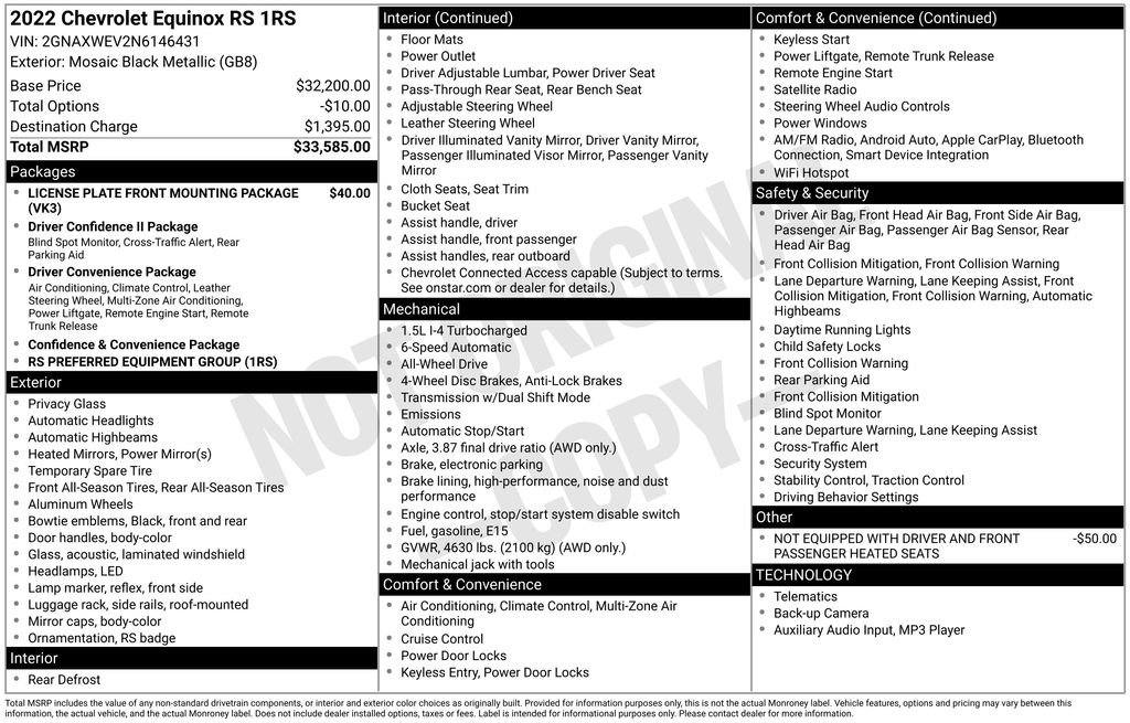 Used 2022 Chevrolet Equinox RS image 10