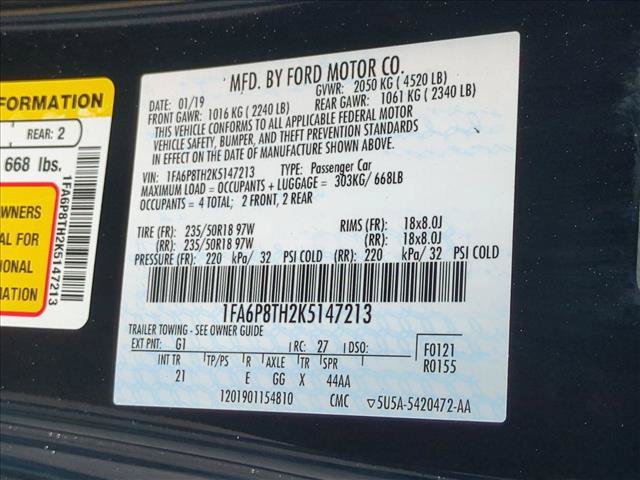 Used 2019 Ford Mustang Coupe w/ Equipment Group 101A RWD image 16