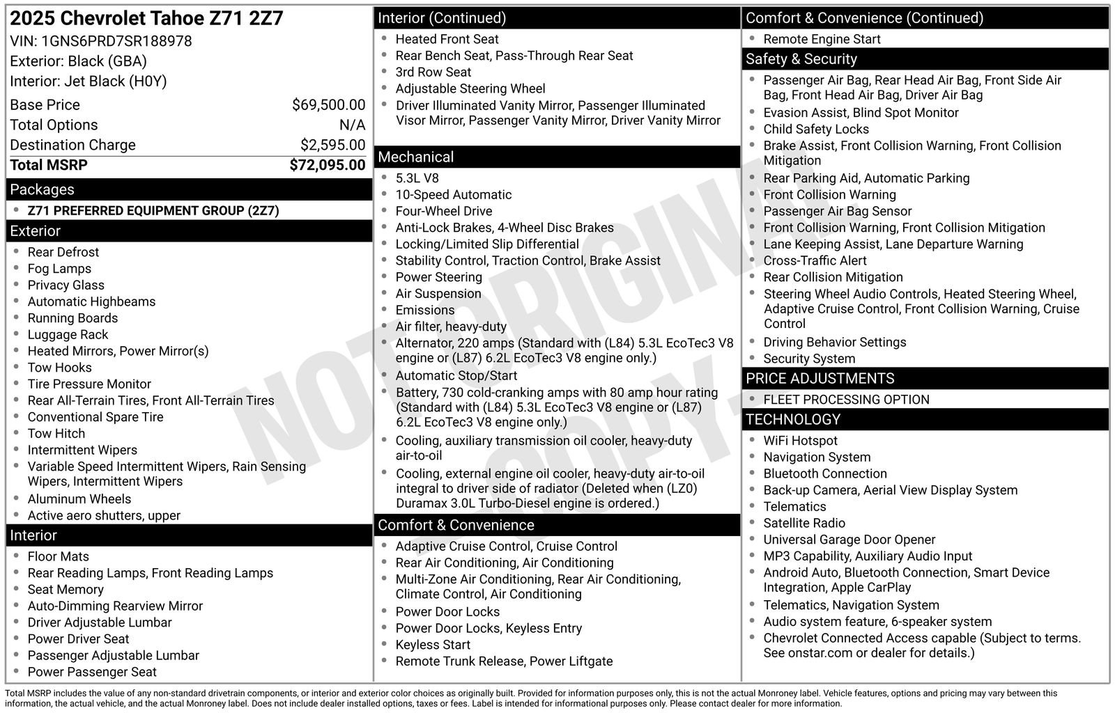 Used 2025 Chevrolet Tahoe Z71 AWD/4WD image 8