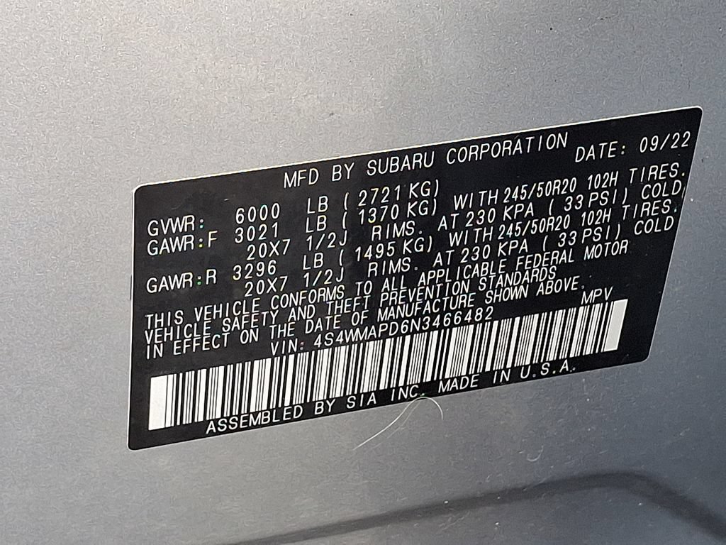 Used 2022 Subaru Ascent Limited w/ Technology Package AWD/4WD image 30