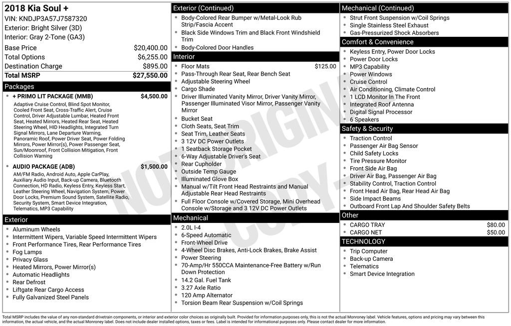 Used 2018 Kia Soul + w/ + Primo LIT Package FWD image 43