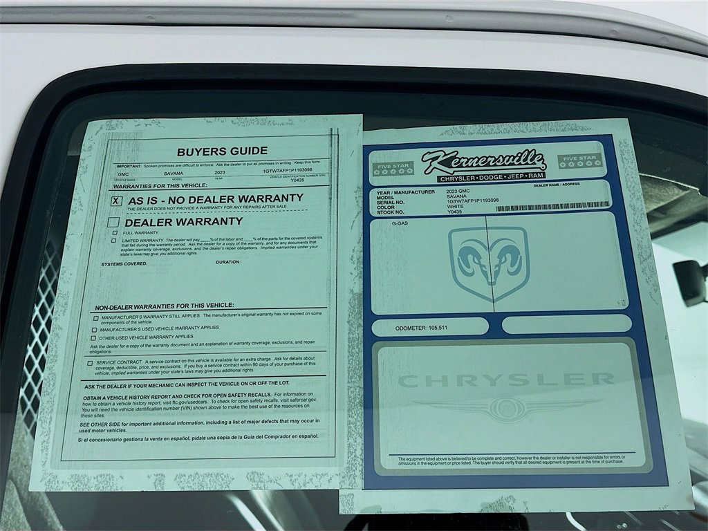 Used 2023 GMC Savana 2500 w/ Driver Convenience Package image 37