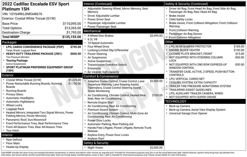 Used 2022 Cadillac Escalade ESV Sport Platinum AWD/4WD image 6