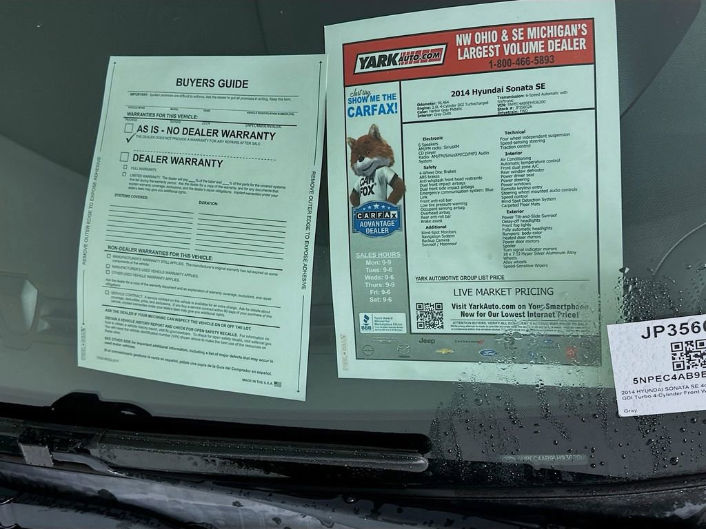 Used 2014 Hyundai Sonata SE w/ Premium Package 03 image 13