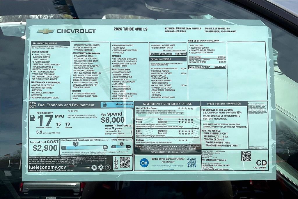 New 2026 Chevrolet Tahoe LS w/ LPO, Dark Essentials Package image 14