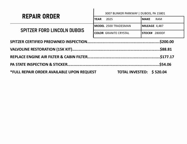 Used 2025 RAM 2500 Tradesman image 4