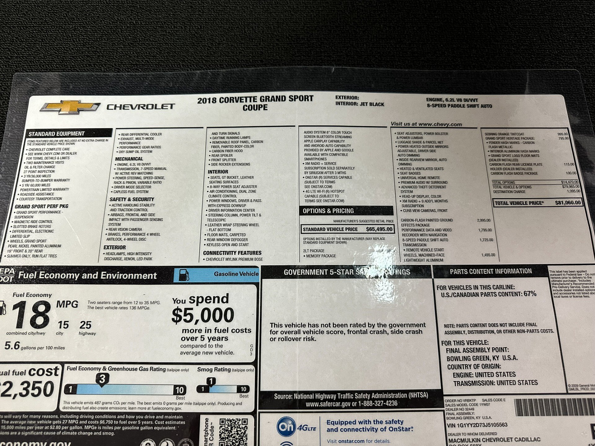 Used 2018 Chevrolet Corvette Grand Sport image 52