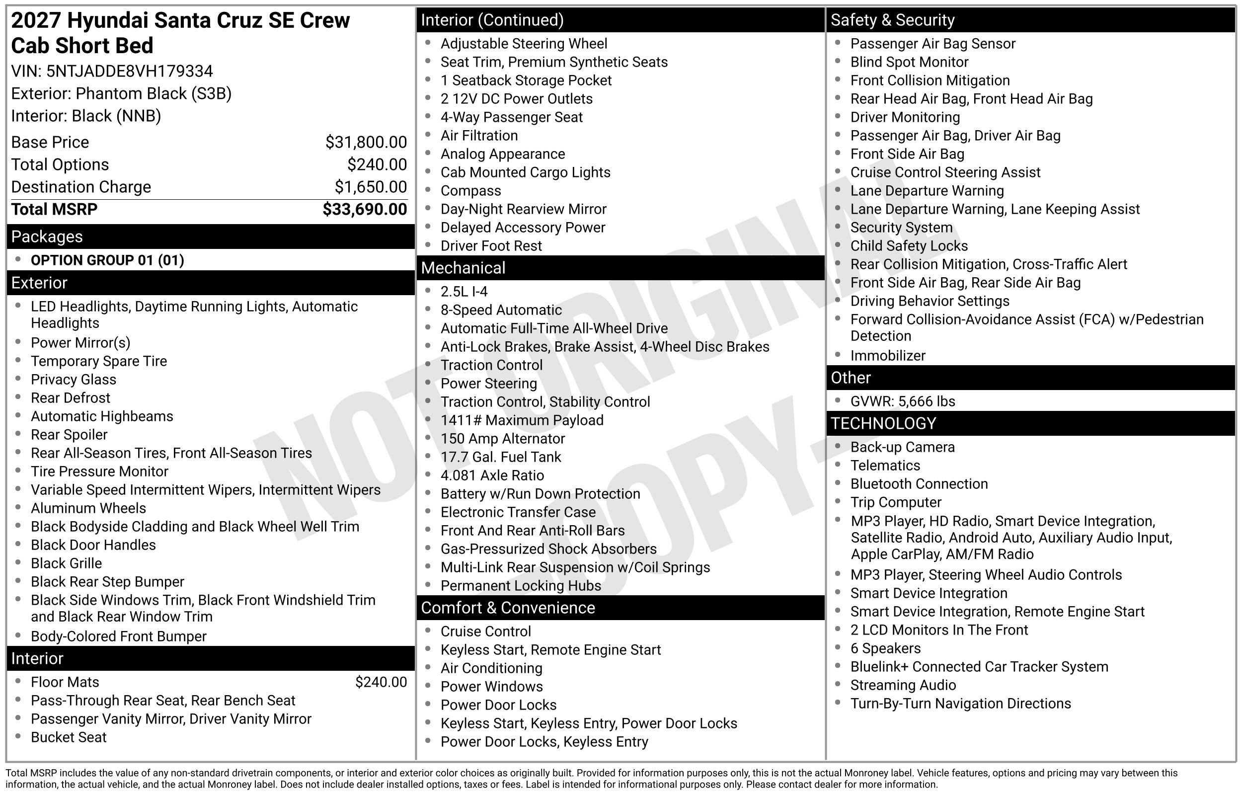 New 2027 Hyundai Santa Cruz SE AWD/4WD image 4