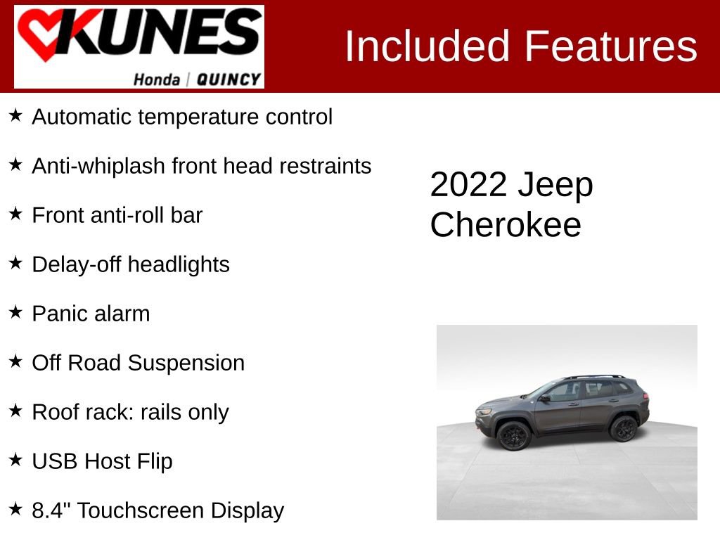 Used 2022 Jeep Cherokee Trailhawk w/ Trailer Tow Group AWD/4WD image 3