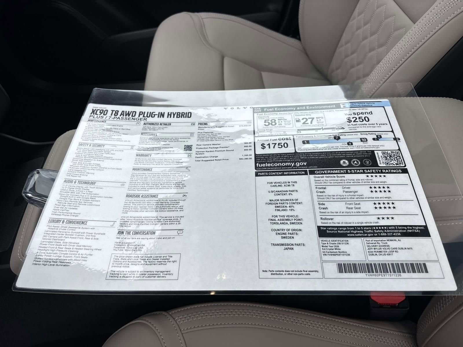 New 2026 Volvo XC90 T8 Plus w/ Protection Package Premier image 33