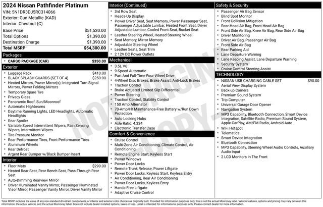 Used 2024 Nissan Pathfinder Platinum w/ Cargo Package image 11