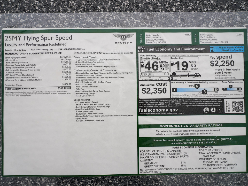 Certified 2025 Bentley Flying Spur Plug-In Hybrid AWD/4WD image 50